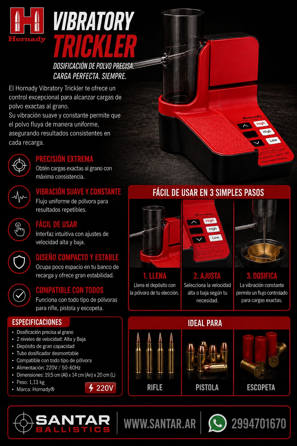 Hornady Vibratory Trickler - Santar Ballistics