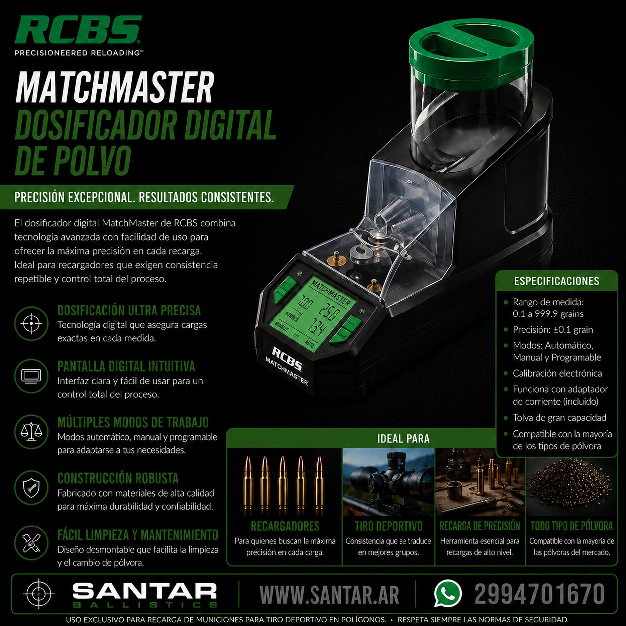 Dispenser RCBS Match master - Santar Ballistics
