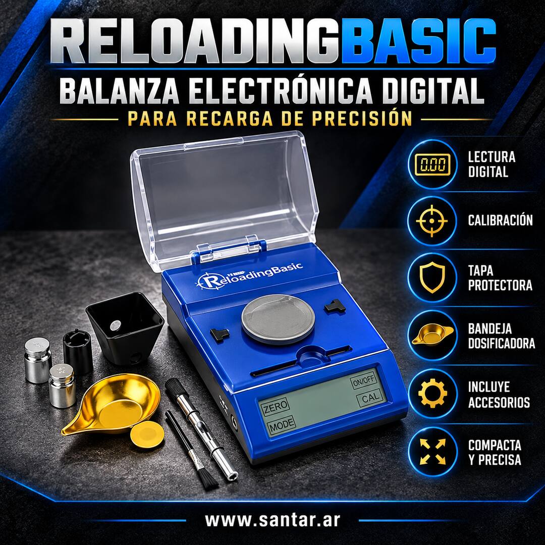Reloading Basic Balanza/bascula Electrónica de Recarga de Polvo con trickler - Santar Ballistics