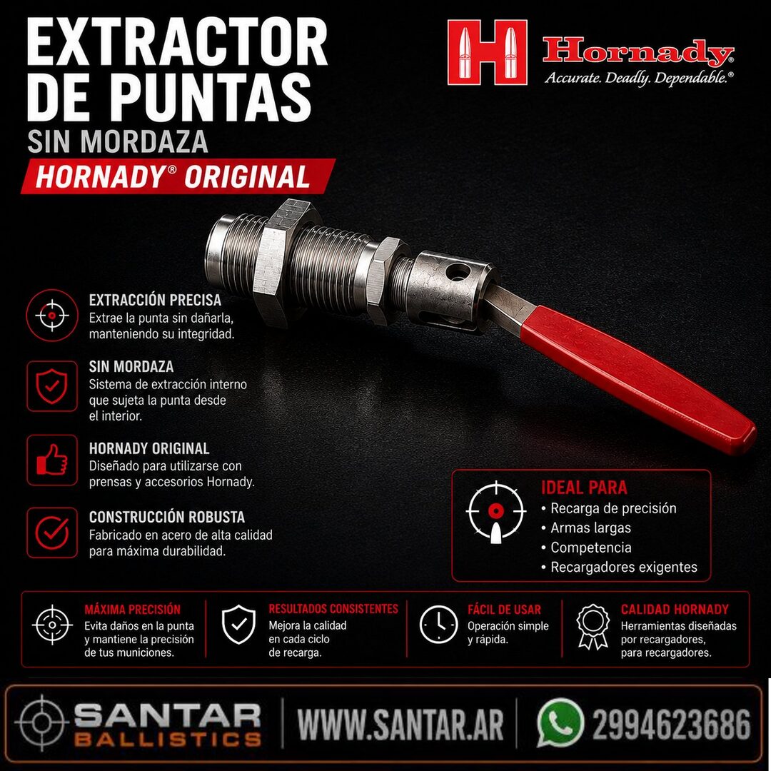 Pinza extractora de puntas sin modarza HORNADY - Santar Ballistics