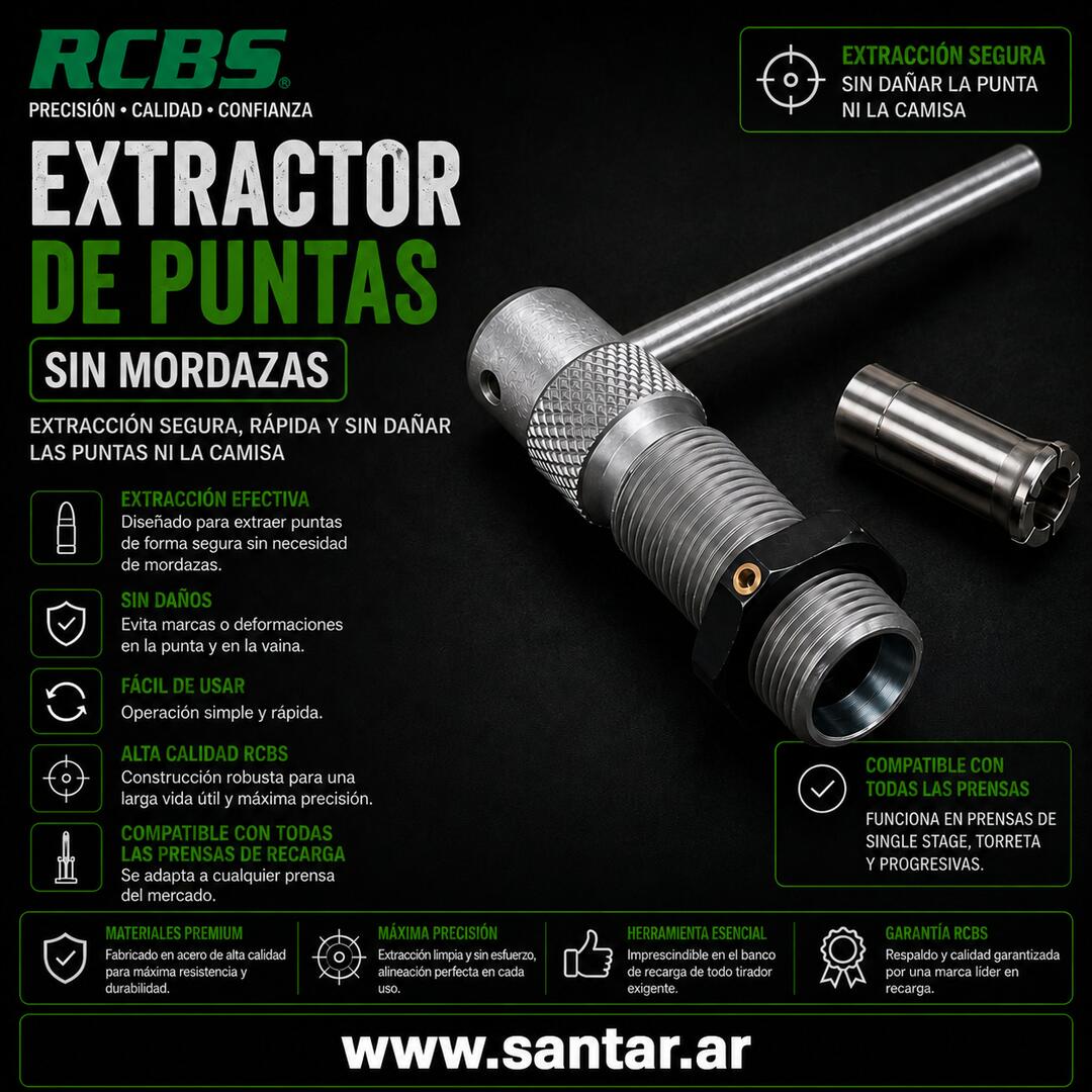 RCBS PINZA EXTRACTOR DE PUNTAS SIN MORDAZAS - Santar Ballistics